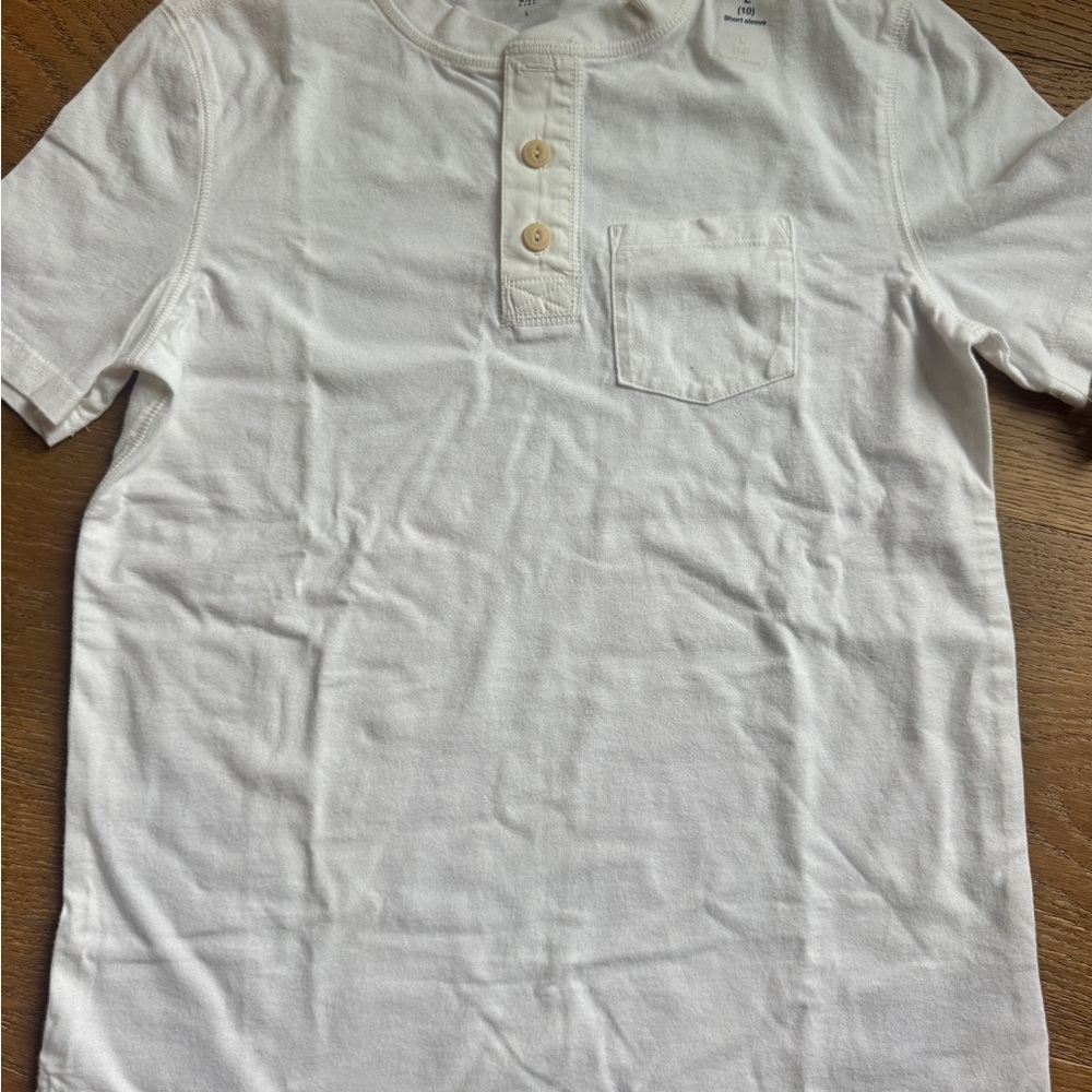 GAP White Kids Henley Pocket Tee